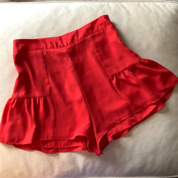 Show Me Your MuMu Pants - Show Me Your Mumu Red Flutter Shorts in Bonfire Crisp